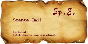 Szente Emil névjegykártya